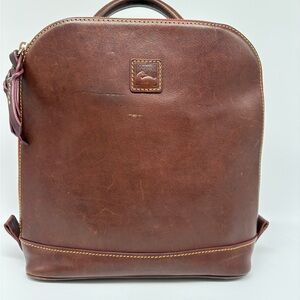 Dooney & Bourke Chestnut Brown Florentine Leather Zip Pod Backpack